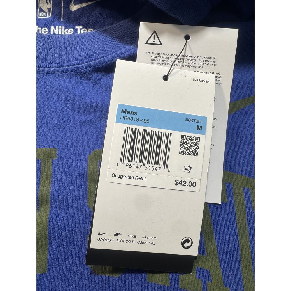 NIKE SWOOSH Men's Blue Tee Sz M Brand New - Picture 6 of 9